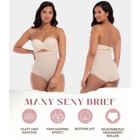 Magic BodyFashion Firm Control High Waist Shapewear Brief Latte Size XXL - Picture 2 of 6